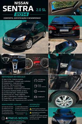 NISSAN SENTRA 2.0 SL 16V FLEX 4P AUTOMÁTICO NISSAN SENTRA 2.0 SL 16V FLEX 4P AUTOMÁTICO
